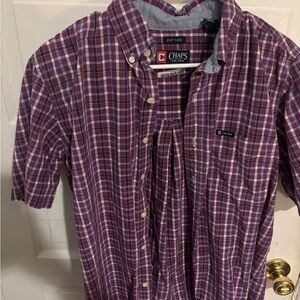 Chaps Men's Casual Purple Checkered Shirt